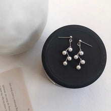 Load image into Gallery viewer, Silver/Gold Plated Steel Korean Style 5mm Crystal Pearls Flower Handmade Elegant Studs Earrings
