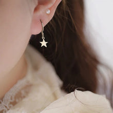 Load image into Gallery viewer, Gold Plated/ Surgical Steel Minimalist Style Korean Stainless Steel 10mm Star Charm Hoop Earrings
