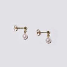 Load image into Gallery viewer, Elegant Dangle/Stud Minimalist AAA 7-7.5mm Round Pearls 18k Gold Plated Earrings
