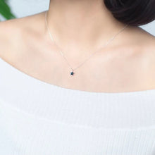 Load image into Gallery viewer, S925 Cable Chain 5-6mm Mini Blue Star Necklace 15.5-16 inches + 1 inch Extender
