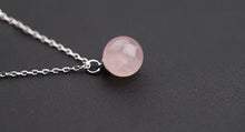 이미지를 갤러리 뷰어에 로드 , S925 실버 8mm 보석 천연 로즈 쿼츠 목걸이 16인치 + 1인치 익스텐더 스프링 링
