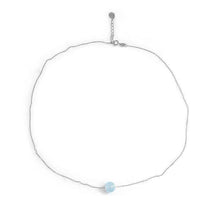 Load image into Gallery viewer, S925 Minimalist Single Gemstone AAA Blue Natural Aquamarine Crystal Necklace 16-18inches
