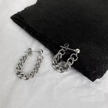 이미지를 갤러리 뷰어에 로드 , 한국 스타일 펑크 솔리드 3.8mm 스테인레스 스틸 청키 쿠바 체인 귀걸이 3cm
