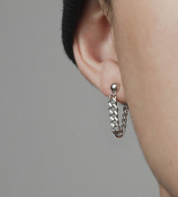 이미지를 갤러리 뷰어에 로드 , 한국 스타일 펑크 솔리드 3.8mm 스테인레스 스틸 청키 쿠바 체인 귀걸이 3cm
