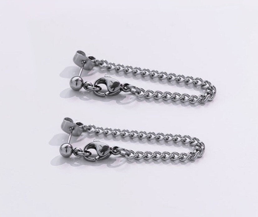 한국 스테인레스 스틸 랍스터 클로 걸쇠 체인 귀걸이