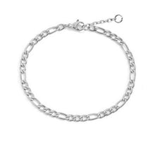 Load image into Gallery viewer, Minimalist Solid Stainless Steel Bracelet Figaro Chain 6/7/8 Inches with Extender
