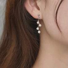 Load image into Gallery viewer, Silver/Gold Plated Steel Korean Style 5mm Crystal Pearls Flower Handmade Elegant Studs Earrings
