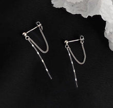 이미지를 갤러리 뷰어에 로드 , 한국 패션 스타일 체인 귀걸이 블링 스파클링 체인 6cm
