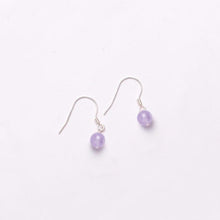 将图片加载到图库查看器，S925 Silver Small 6mm Lavender Jade Round Bead Dangle Earrings
