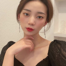 이미지를 갤러리 뷰어에 로드 , 스테인레스 스틸 더블 피가로 체인 스터드 한국 패션 귀걸이 4.5cm
