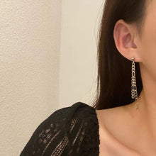 이미지를 갤러리 뷰어에 로드 , 스테인레스 스틸 더블 피가로 체인 스터드 한국 패션 귀걸이 4.5cm
