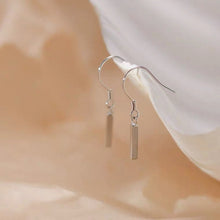 将图片加载到图库查看器，Dangle/ Hoop Solid Stainless Steel 15mm Small Rectangle Charm Bar Earrings
