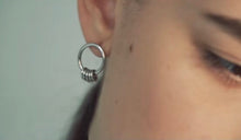 이미지를 갤러리 뷰어에 로드 , 기하학적 원형 스테인레스 스틸 펑크 귀걸이 1.6cm
