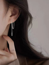 이미지를 갤러리 뷰어에 로드 , 한국 솔리드 스테인레스 스틸 1.5cm 직사각형 스틱 참 귀걸이 5cm
