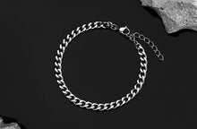 이미지를 갤러리 뷰어에 로드 , 솔리드 스테인레스 스틸 3.8-4mm 청키 쿠바 체인 팔찌 6/7/8인치 익스텐더 포함
