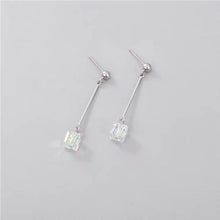 Load image into Gallery viewer, Surgical Steel 2.5/5cm 6mm Clear Ab Rainbow Cube Earrings Stud
