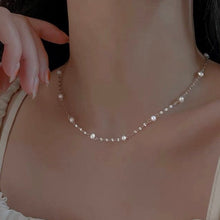 Load image into Gallery viewer, Surgical Stainless Steel 3-4mm Freshwater Pearls Sparkle Chain Necklace Spring Ring 16-18 inches
