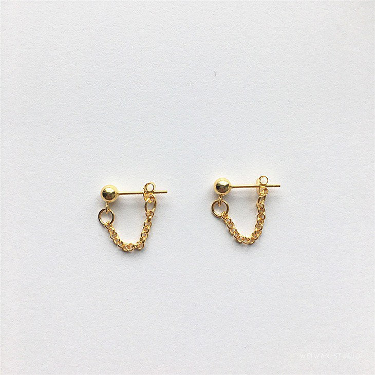 Mini 18K Gold Plated/ Surgical Steel Earrings 1.5cm Chain Earrings