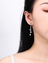 이미지를 갤러리 뷰어에 로드 , 스테인레스 스틸 6mm 오스트리아 크리스탈 클리어 Ab 레인보우 슈가 큐브 3 레이어 귀걸이 5cm
