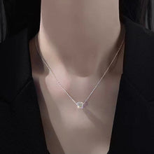 Load image into Gallery viewer, S925 6mm Mini Clear Ab Rainbow Cube Necklace 16-18inches
