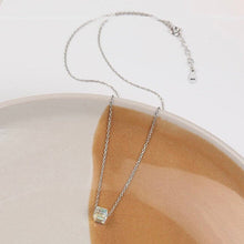 Load image into Gallery viewer, S925 6mm Mini Clear Ab Rainbow Cube Necklace 16-18inches
