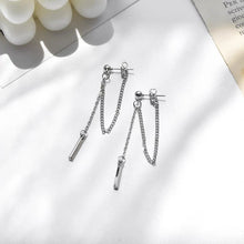 이미지를 갤러리 뷰어에 로드 , 한국 솔리드 스테인레스 스틸 1.5cm 직사각형 스틱 참 귀걸이 5cm
