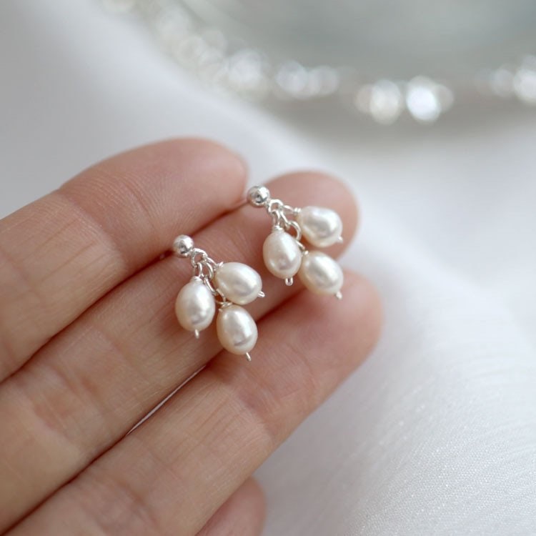 Surgical Steel 6mm Oval Freshwater Pearls Stud Earrings