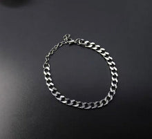 이미지를 갤러리 뷰어에 로드 , 솔리드 스테인레스 스틸 3.8-4mm 청키 쿠바 체인 팔찌 6/7/8인치 익스텐더 포함
