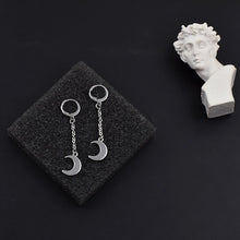 Load image into Gallery viewer, Hoop/ Stud Kpop Style BTS Inspired Earrings Solid Stainless Steel Moon
