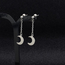 Load image into Gallery viewer, Hoop/ Stud Kpop Style BTS Inspired Earrings Solid Stainless Steel Moon
