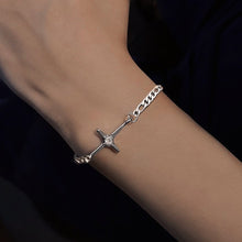 Load image into Gallery viewer, Four Pointed Star Figaro Chain Korean KPOP Style Original Design Handmade Solid Steel Bracelet 6/7/8 inches with Extender
