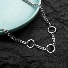 Load image into Gallery viewer, Korean Style Kpop Punk 10mm Circle Ring Cuban Necklace Solid Stainless Steel 16-18 Inches
