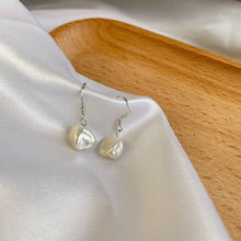 Load image into Gallery viewer, 18K gold plated or S925 sterling silver dangle earrings with natural Keshi pearls (6-8mm), perfect for adding a touch of organic beauty and elegance to any outfit.
