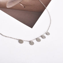 Load image into Gallery viewer, Korean Style Stainless Steel Cable Chain with 8mm Circle Charm Necklace 16-18 Inches
