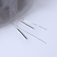 Load image into Gallery viewer, Korean Style Stainless Steel 4.5cm Rectangle Charm Bar 14cm Threader Earrings
