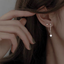 Load image into Gallery viewer, Double Piercing 10mm Star Solid Stainless Steel Earrings 3.5cm
