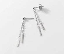 이미지를 갤러리 뷰어에 로드 , 한국 스틸 더블 바 2cm 참 귀걸이 6cm
