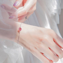 이미지를 갤러리 뷰어에 로드 , S925 단일 이동 비드 AAA 8mm 딸기 쿼트/자수정 6/7/8인치 팔찌(익스텐더 스프링 링 포함)
