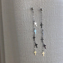 Load image into Gallery viewer, Surgical Steel 18mm Cross Charm Earrings Cable Chain 9-9.5cm
