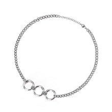 Load image into Gallery viewer, Korean Style Kpop Punk 10mm Circle Ring Necklace Solid Stainless Steel 16-18 Inches
