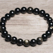 Load image into Gallery viewer, Natural Natural Golden Obsidian Grade AAA Round Gemstone Beads Elastic Stretch String Bracelet
