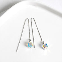 Load image into Gallery viewer, Platinum Plated S925 6mm Mini Cube Earrings 11cm
