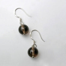 Load image into Gallery viewer, S925 8/10mm Natural Smoky Quartz Dangle Crystal Earrings
