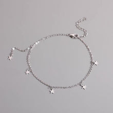 Load image into Gallery viewer, Surgical Steel Anklet with 10mm Star Charm, Available in 8, 9, 10, and 11 Inches with Extender, Elegant Jewelry.
