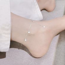 Load image into Gallery viewer, Surgical Steel Anklet with 10mm Star Charm, Available in 8, 9, 10, and 11 Inches with Extender, Elegant Jewelry.
