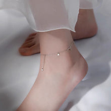 Load image into Gallery viewer, Surgical Steel Anklet with 10mm Star Charm, Available in 8, 9, 10, and 11 Inches with Extender, Elegant Jewelry.
