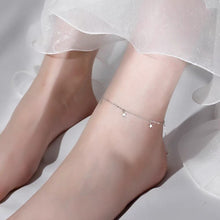 Load image into Gallery viewer, Surgical Steel Anklet with 10mm Star Charm, Available in 8, 9, 10, and 11 Inches with Extender, Elegant Jewelry.
