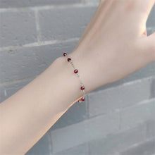 Load image into Gallery viewer, S925 4mm Faceted Natural Garnet Gemstone Bracelet 6/7/8 Inches with Extender
