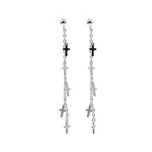 Load image into Gallery viewer, Surgical Steel 18mm Cross Charm Earrings Cable Chain 9-9.5cm
