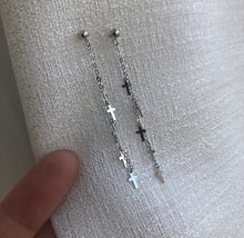 Load image into Gallery viewer, Surgical Steel 18mm Cross Charm Earrings Cable Chain 9-9.5cm
